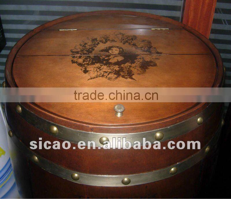 New design 18 bottles Oak wooden barrel wine cooler