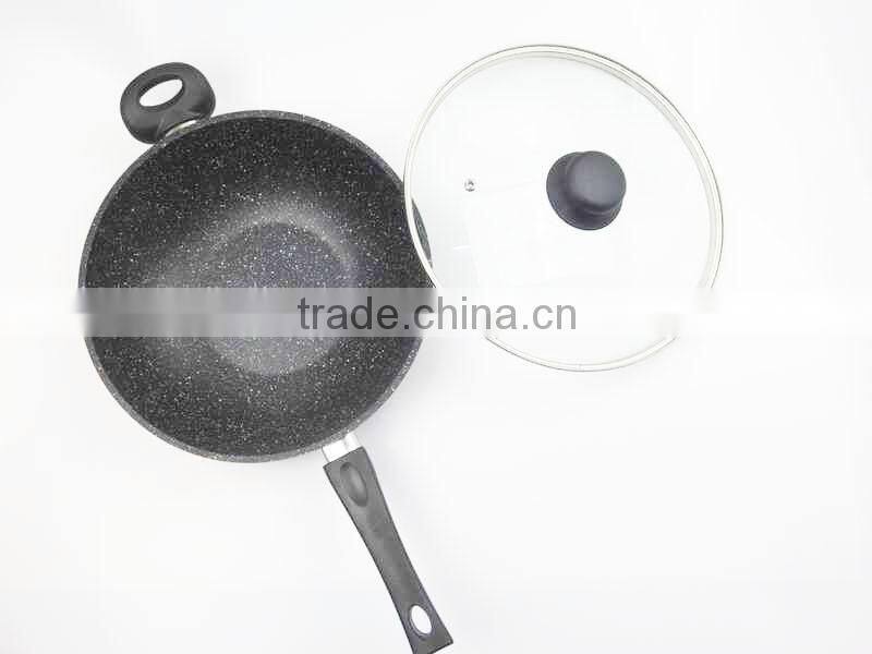 Cast-Aluminum Frying Pan Sets 18/20/24/28/30cm Marble Stone Coating with lid