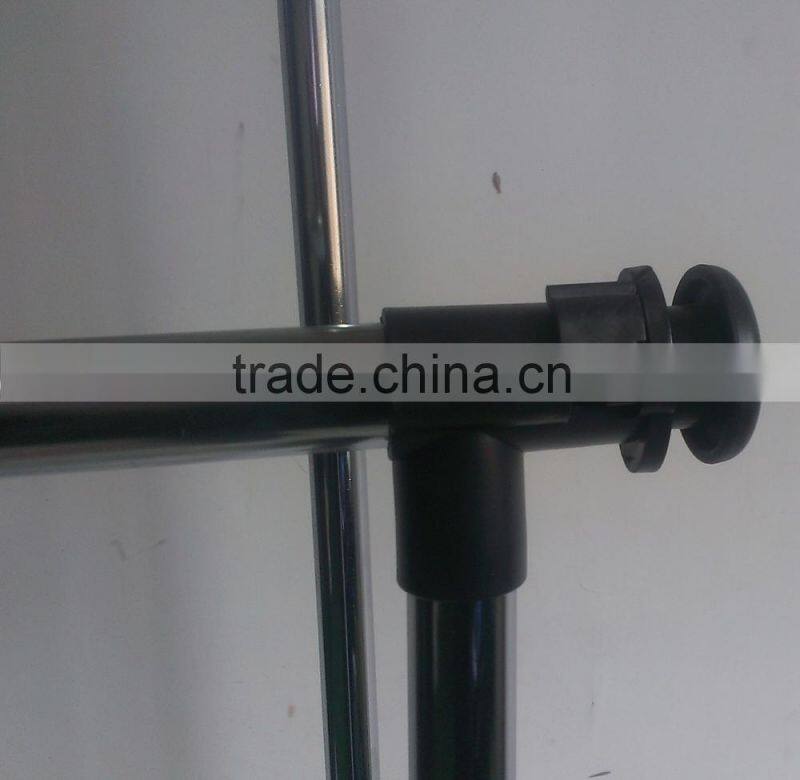 Customized stackable double pole iron cloth display rack for store