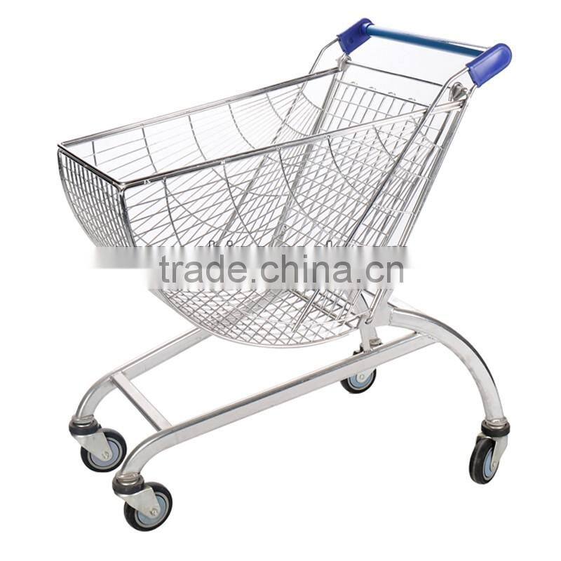 80L European Style Fan-Shaped Supermarket Foldable Shopping Trolley