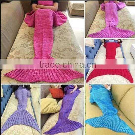 New design Knitting Mermaid Tail Blanket / sofa mermaid blanket / Warm Soft Sleep blanket