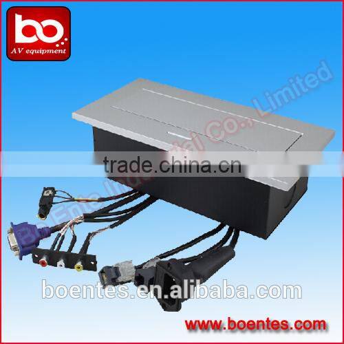 AV Solution for Zincy Alloy Multi function Desktop Pop Up Socket Box with Extension Connector Wire