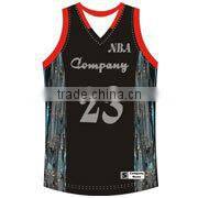 Red 100% Polyester Dry Fit Basketball Sportswear Jersey side printng