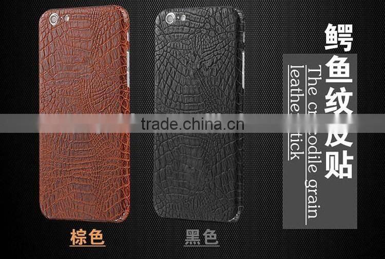 2016 new coming crocodile leather skin for iphone 6s plus, for iphone 6 plus sticker decal skin cover with leather material