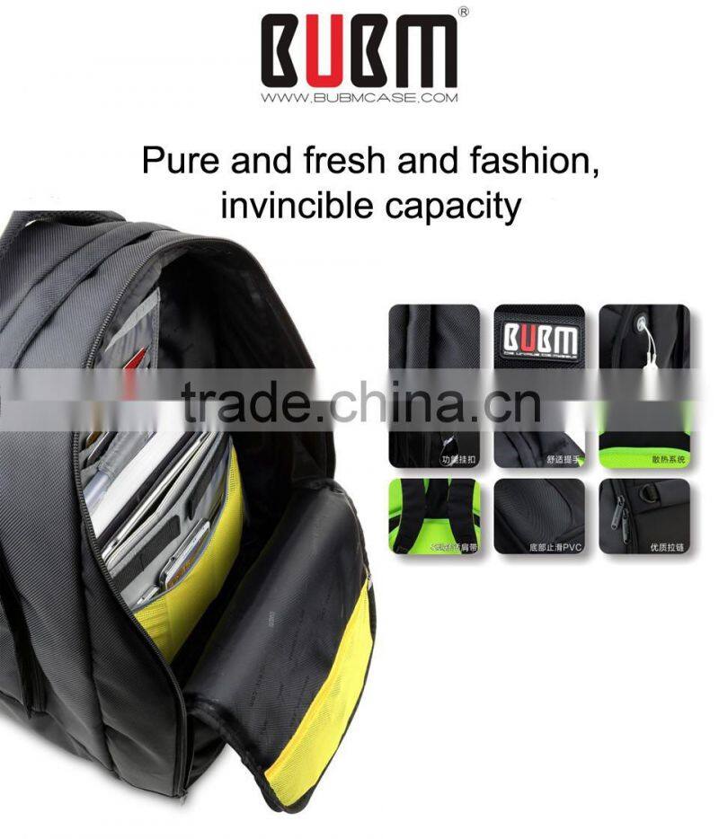 BUBM New arrived black custom nylon removable backpack laptop bags for 15inch