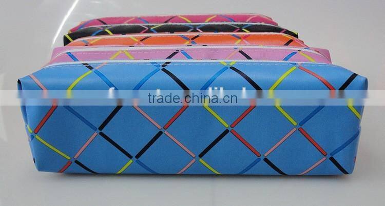 cheap promotional pu leather kids pencil case stationery pouch