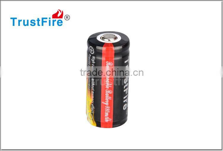 Trustfire portable 3.7V 880mAh 16340 protected lithium rechargeable battery car battery