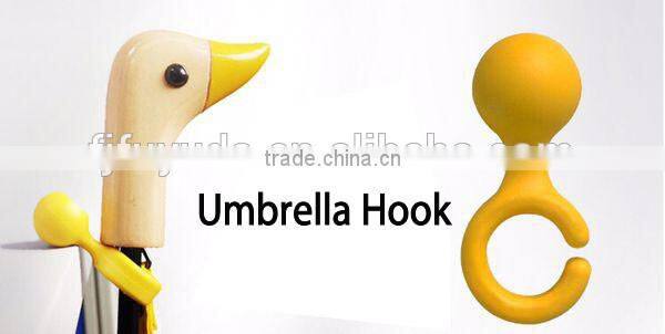 2017 simple and elegent auto 2 fold duck head plastic handle umbrella
