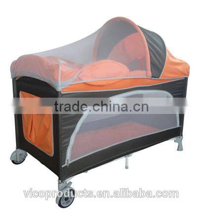 Square portalbe baby play yard bed with mosquito net