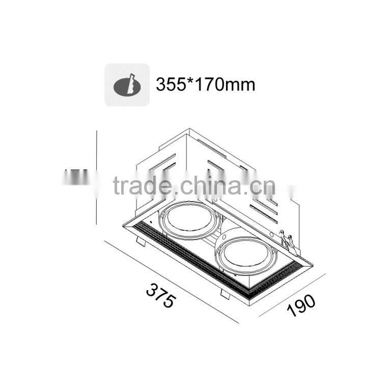 COB 50W LED Downlight Square High power recessed downlight big size downlight