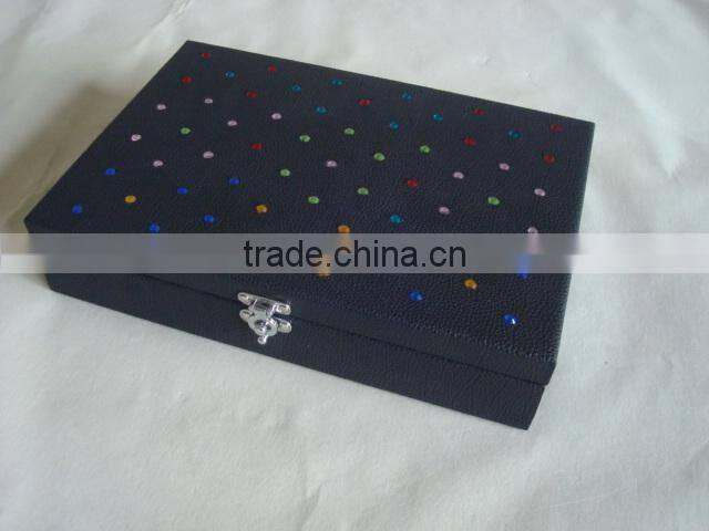 Jewelry box cotton,small wooden jewelry box with clapboard,mens jewelry box