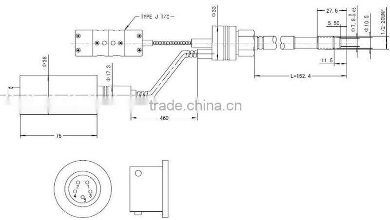 MPT124-132 flexible pipe melt pressure transducer