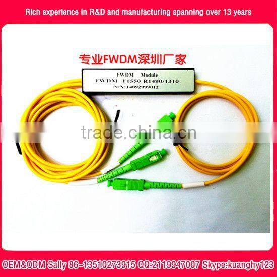 Filter Wavelength Division Multiplexer FTTH/FTTx 1310+1490/1550nm FWDM Filter WDM OEM factory