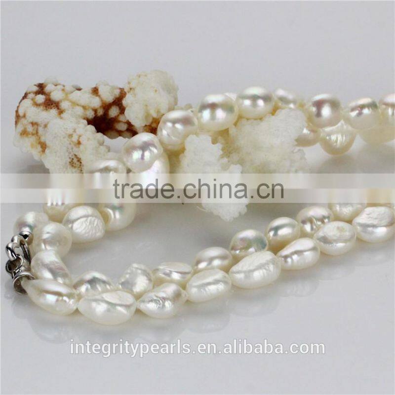 Long pearl necklace 12mm AA baroque 36 inches fresh water pearl necklace