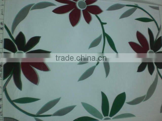 Newest hot sales transparent crystal page tablecloth with floral pattern vinyl straight/lace edge