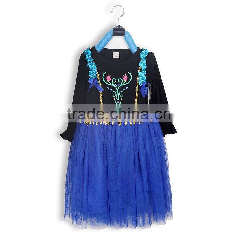 china wholesale factory children clothing elsa dress cosplay costume in frozen