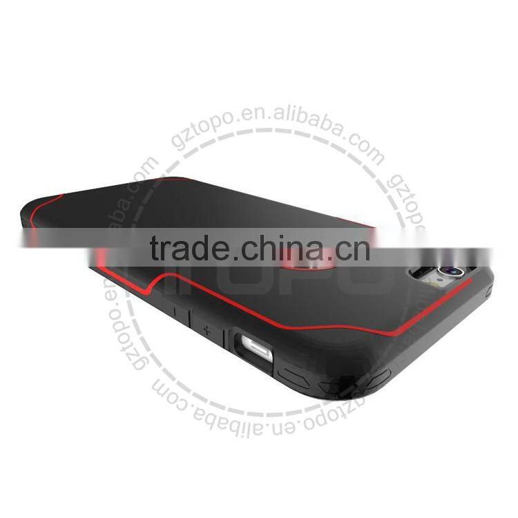 Wholesale mobile phone back cover PC+TPU shockproof combo plastic shell phone case for iphone 6 6s plus