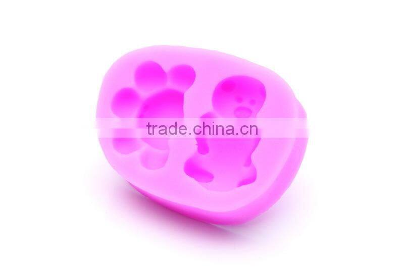 Small bearpaw silicone fondant mold
