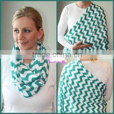 cotton spandex knit grey/white Private Breast Feeding Less Distractions For Expectant Mothers nursing scarf