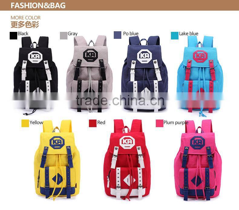 Canvas Drawstring Backpack Computer Satchel Bag Bookbag Canvas And Leather Backpack Stylish Travel Backpack Bag Multi-Colors