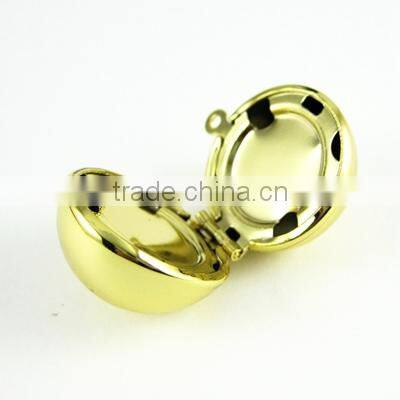 20mm round gold brass ball ball photo locket pendant charm wholesale 1116003