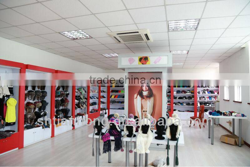 winter acrylic orange knitted gloves