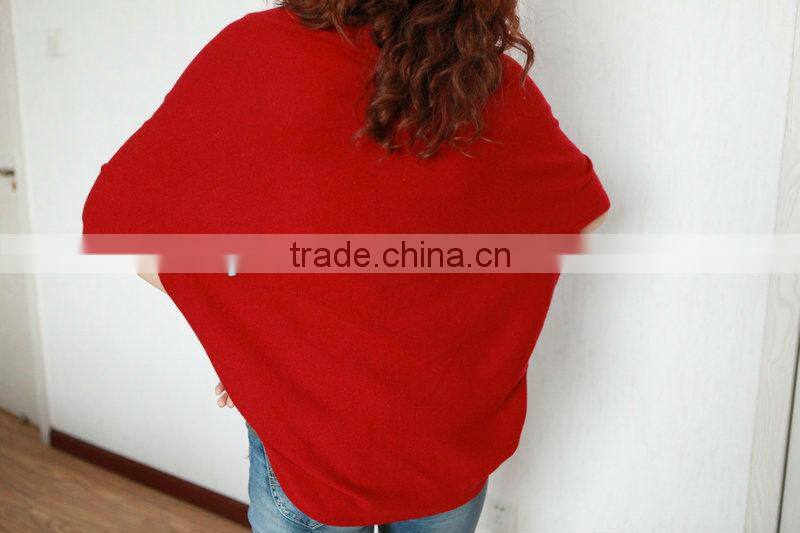 women pure cashmere poncho