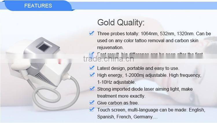 China supplier OEM ODM approved 2 years warranty laser rejuvi tattoo removal machine