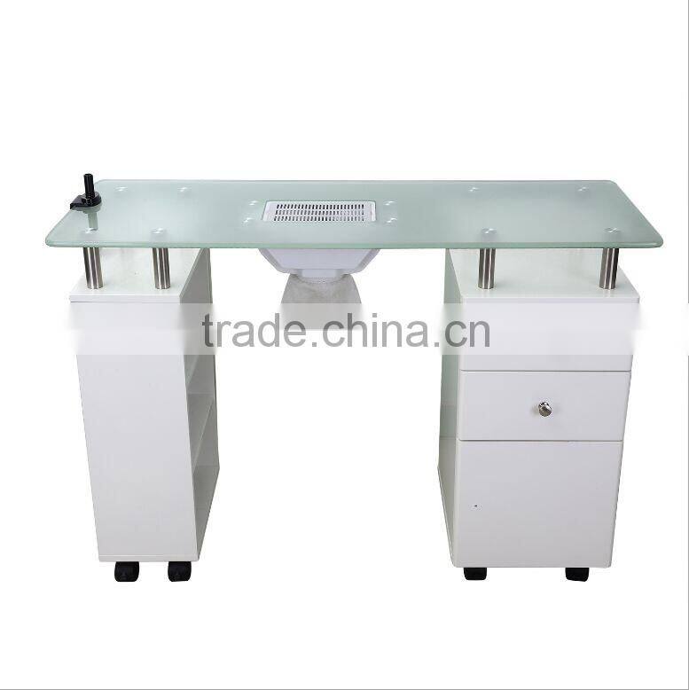 wholesale movable draft fan modern manicure table nail bar tables nail tables for sale