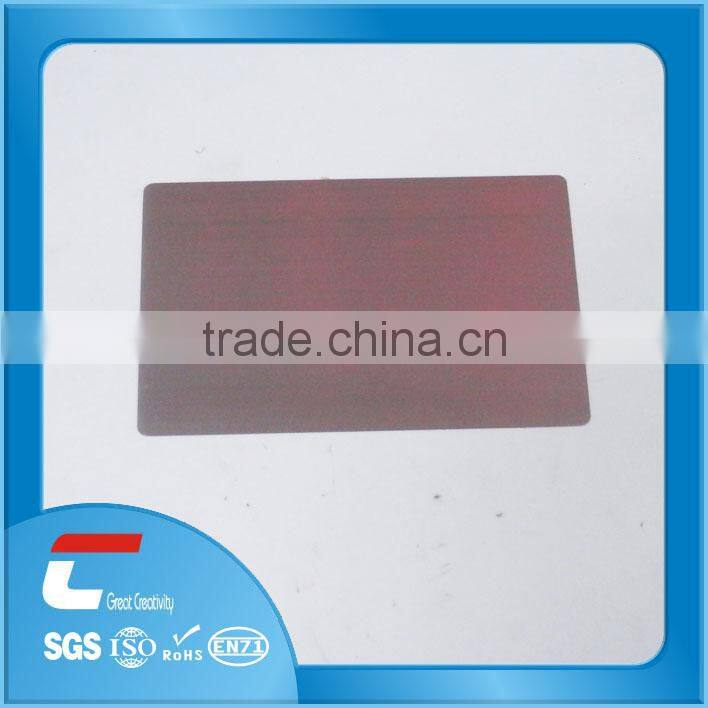 china customized blank stainless steel card with wire drawing finish free samples