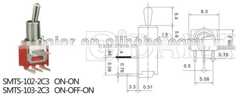 3 PIN ON-OFF-ON 12v switch toggle