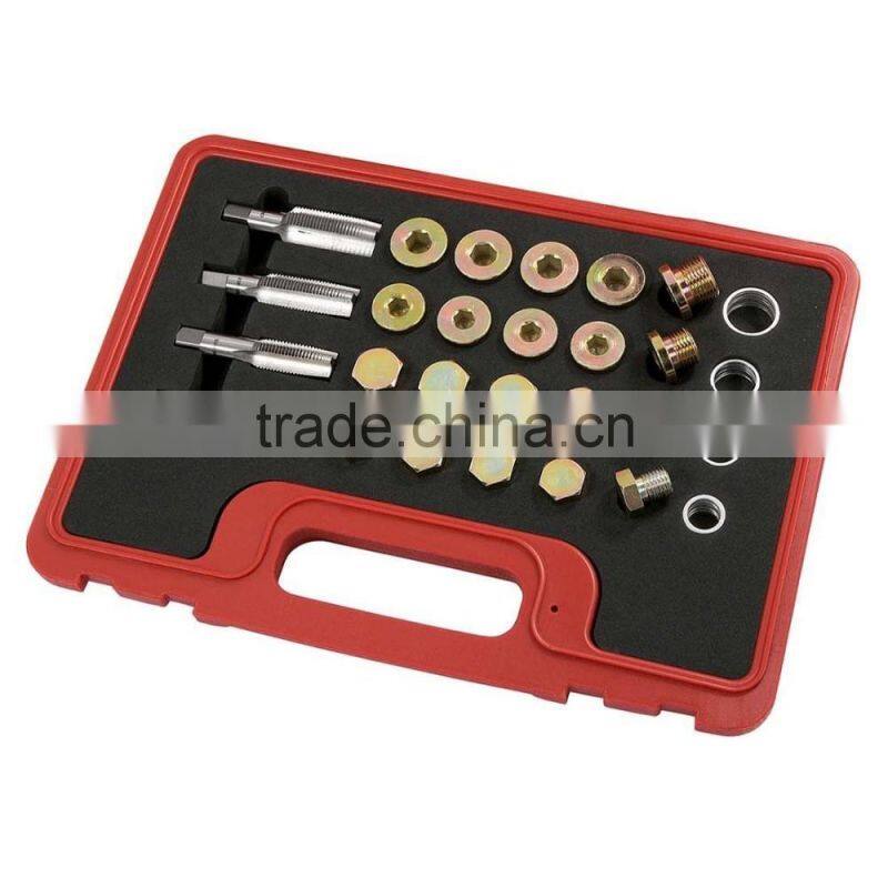 24pc Oil Pan Thread Repair Set M13 M15 M17 M20 Oil Pan Drain Plug Thread Repair Tool Set