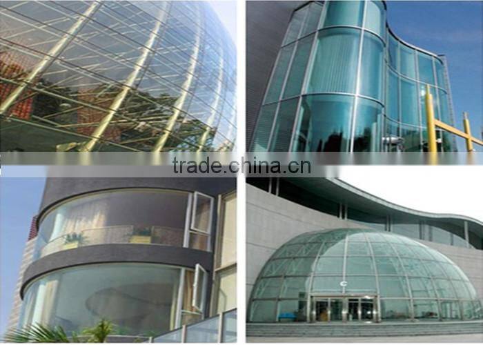 Size Customized Tempered Laminated Curved Glass For Curtain Wall