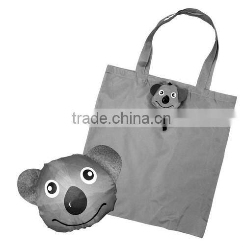 Alibaba china new products Cute animal 190T polyester foldable bag