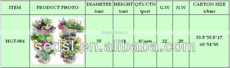 hot sale self-watering stackable plastic garden planters and pots