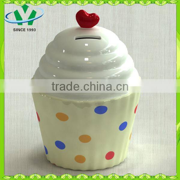 Ceramic cheap piggy bank wih Ice-cream design