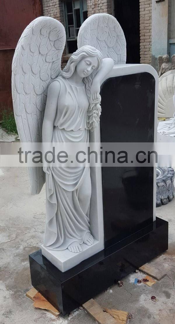Hand Carved Natural Stone Angel Headstone
