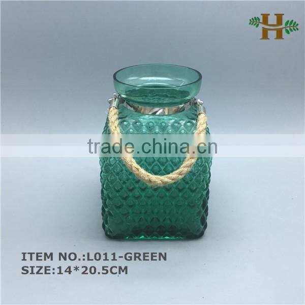 beautiful hanging square block glass vase