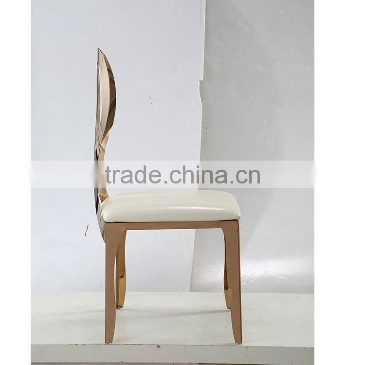 latest banquet rose gold stainless steel dining chair with dinner