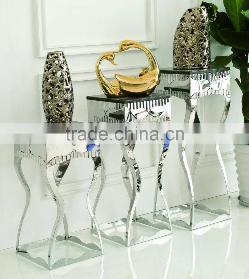 Y12 stainless steel metal flower stand wedding marble flower stand