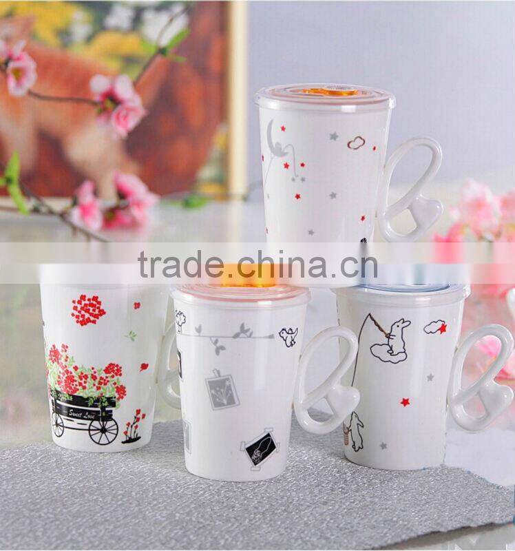 ceramic souvenir mug,coffee mug with plastic lid