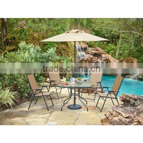 Outdoor 6-Piece Folding Patio Dining Furniture Set with Umbrella