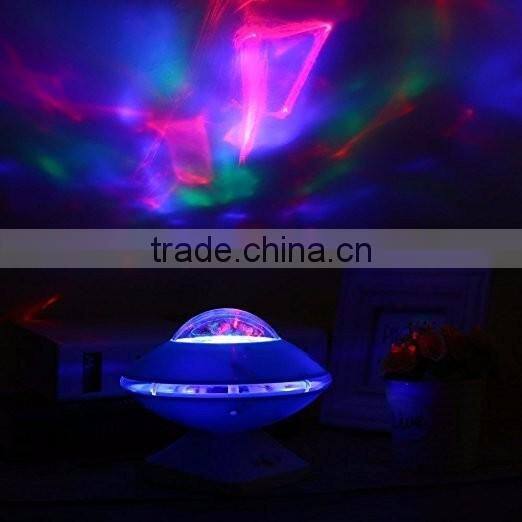Hot Sale UFO Aurora Music Night Light Projector, Atmosphere Diamond Color Star Rotating Night Light Projector