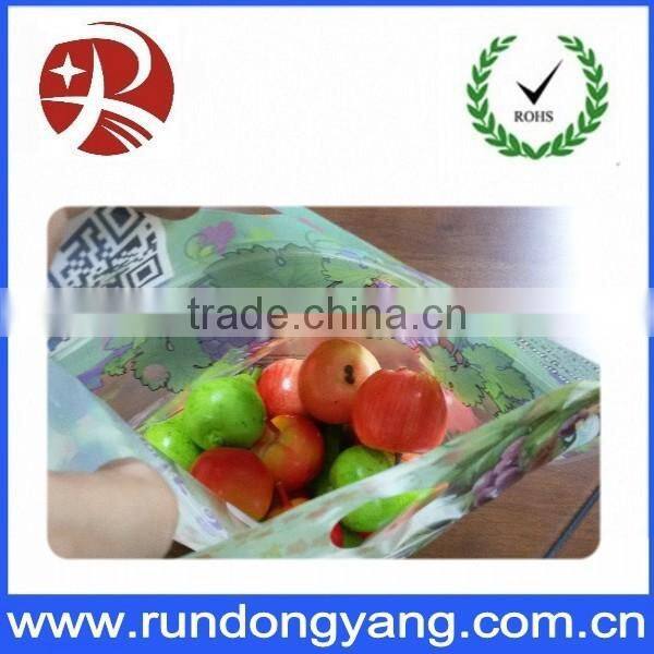 Customized plastic stand up pouch slider zip lock fruit packaging bag