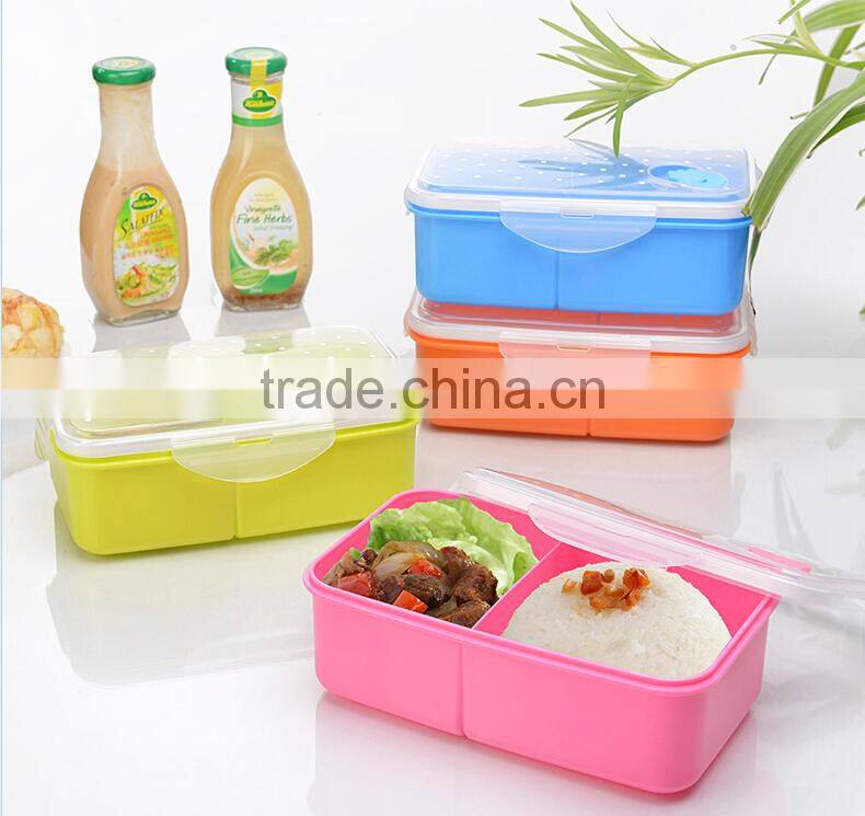 Wholesale Stock Rectangle double-deck Seal Lunch Box
