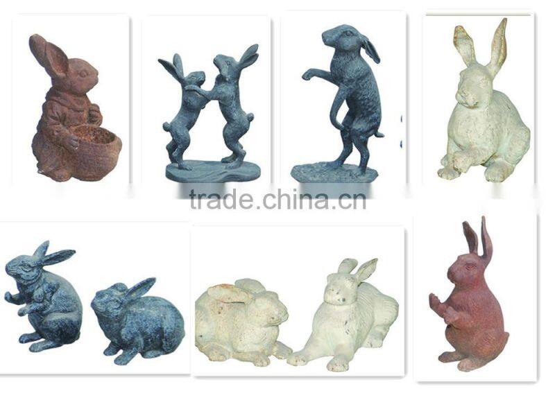 Garden cast iron rabbit statues supplier