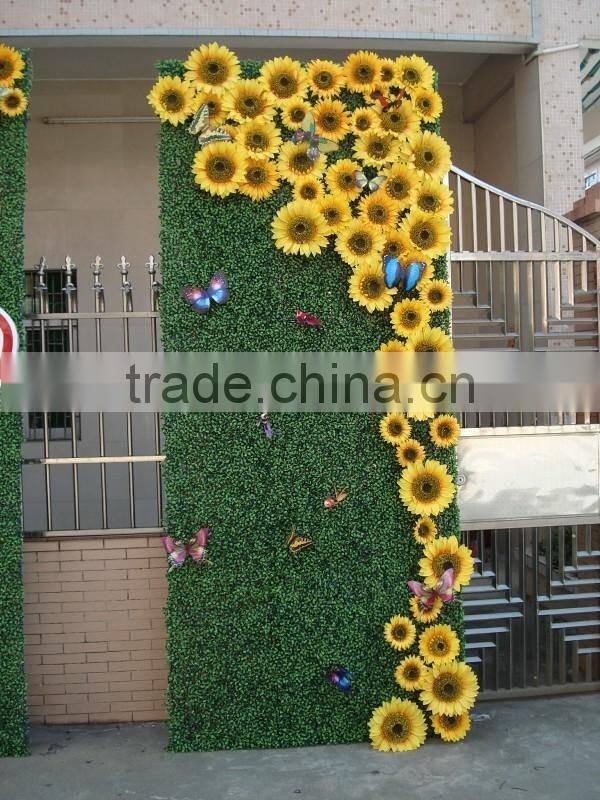 EST 2636-08 artificial indoor decoration sun flower arrangement milan grass green wall