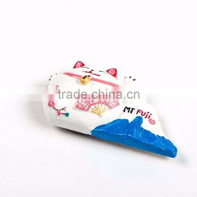 3D custom lovely Japanese cat resin souvenirs fridge magnets