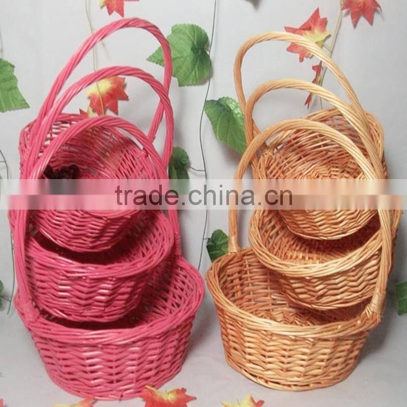 hot sale willow wicker gift basket for wedding decorations