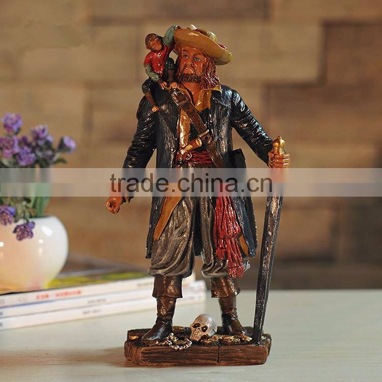Mediterranean table decor caribbean pirates sculpture